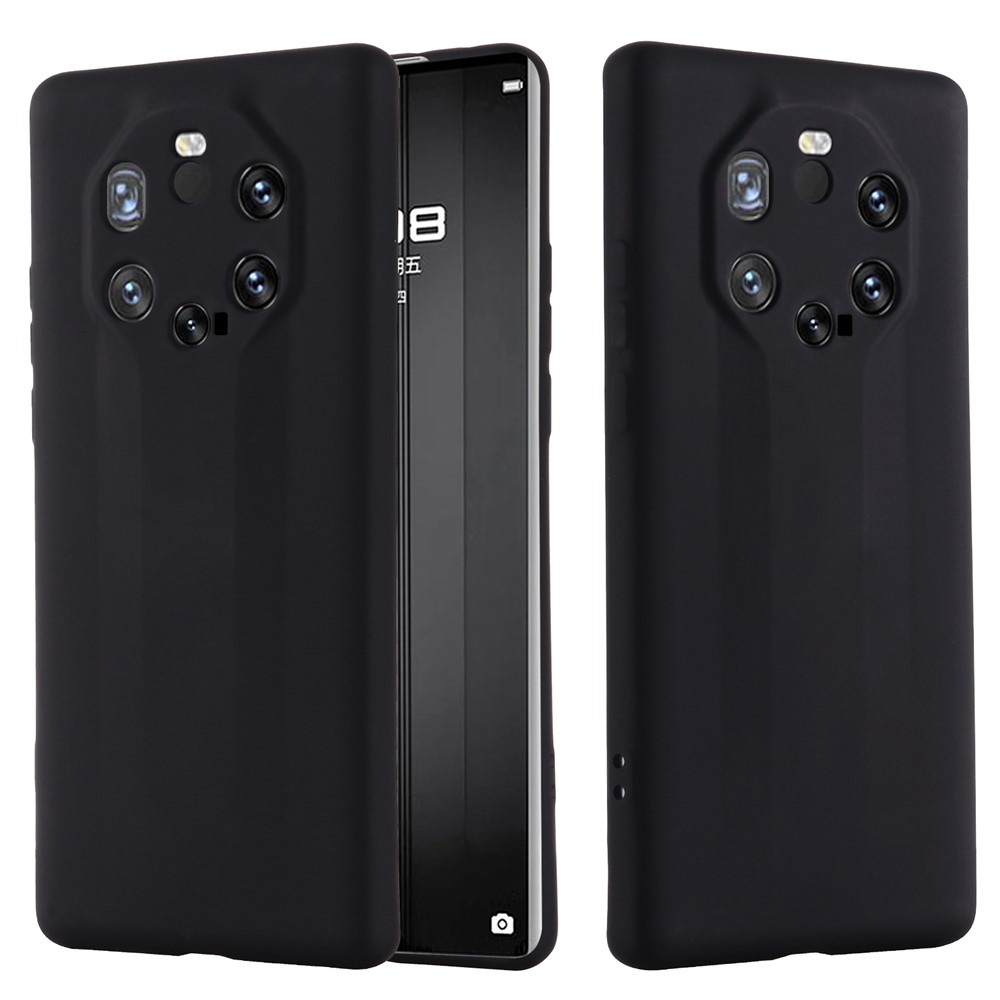 Shockproof Soft Liquid Silicone Cover Case for Huawei Mate 40 RS Porsche Design - Black-2
