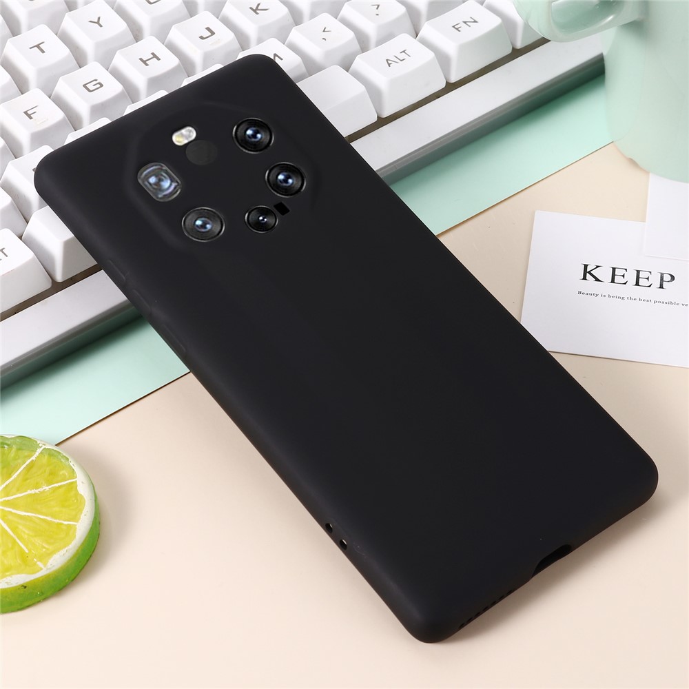 Shockproof Soft Liquid Silicone Cover Case for Huawei Mate 40 RS Porsche Design - Black-6