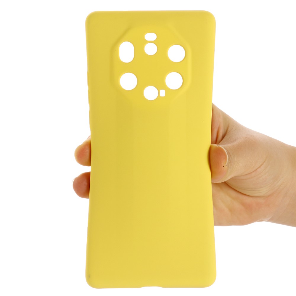 Shockproof Soft Liquid Silicone Cover Case for Huawei Mate 40 RS Porsche Design - Yellow-4