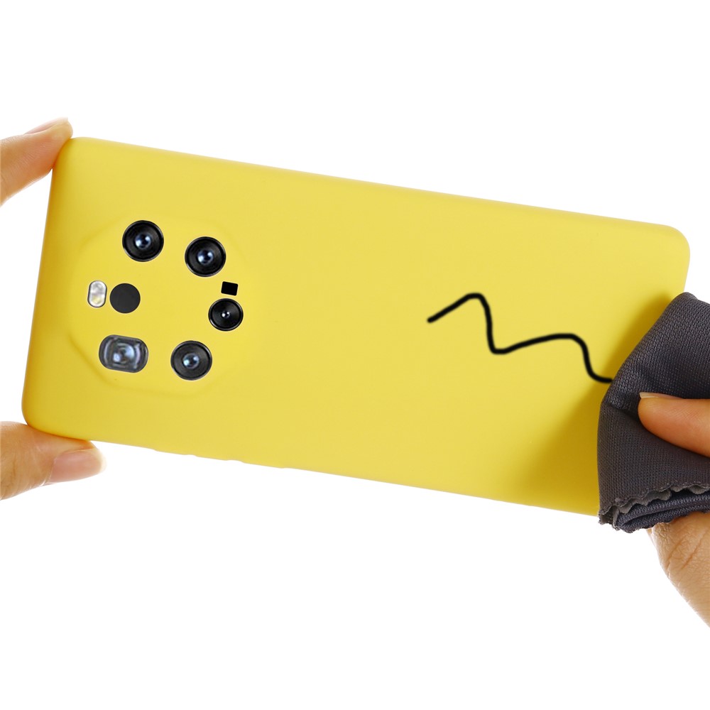 Shockproof Soft Liquid Silicone Cover Case for Huawei Mate 40 RS Porsche Design - Yellow-5