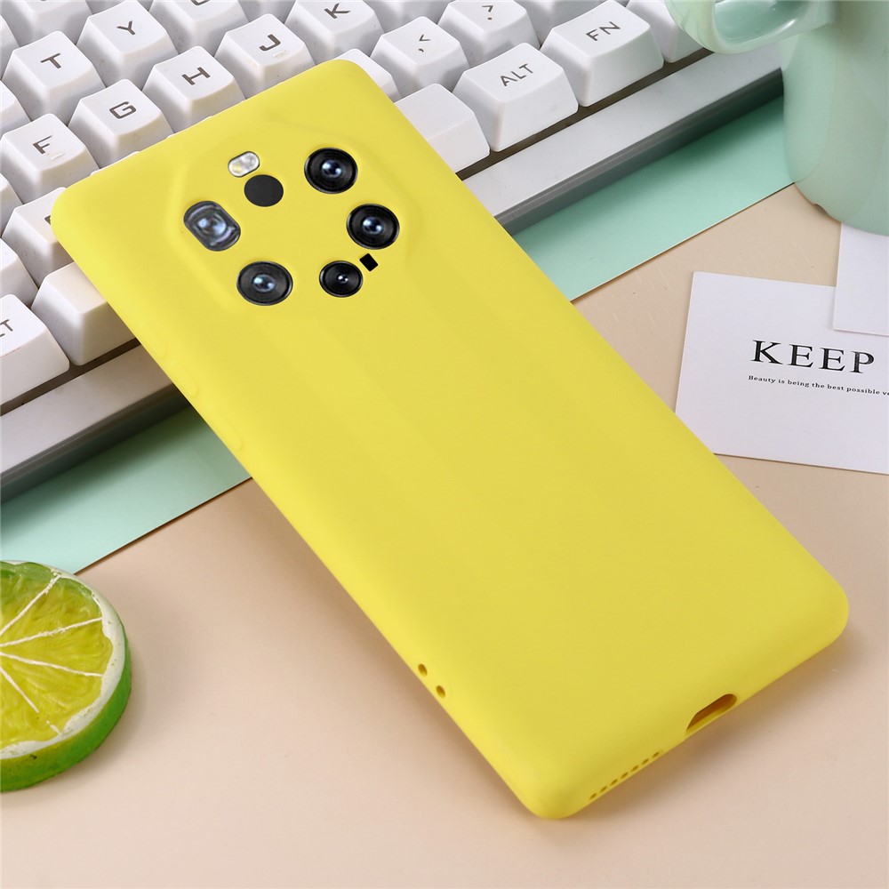 Shockproof Soft Liquid Silicone Cover Case for Huawei Mate 40 RS Porsche Design - Yellow-6
