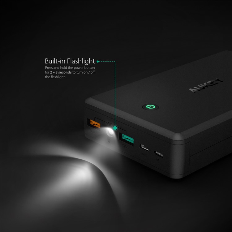 AUKEY PB-T11 30000mAh 2-Port USB Power Bank with Quick Charge 3.0-3