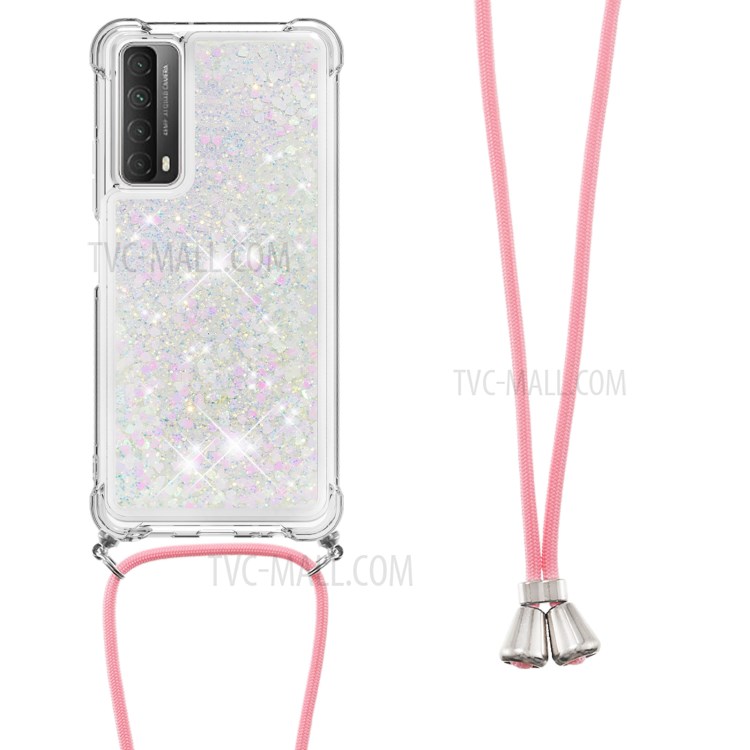 TPU Quicksand Design Phone Protective Shell Cover with Hanging Strap for Huawei P smart 2021/Y7a - White-2