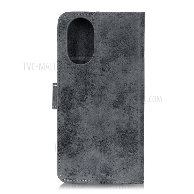 Vintage Texture Style Wallet TPU + PU Leather Stand Case for Huawei Nova 8 Pro 5G - Grey-2