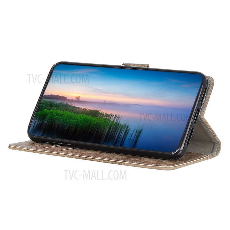 Vintage Texture Style Wallet TPU + PU Leather Stand Case for Huawei Nova 8 Pro 5G - Khaki-10