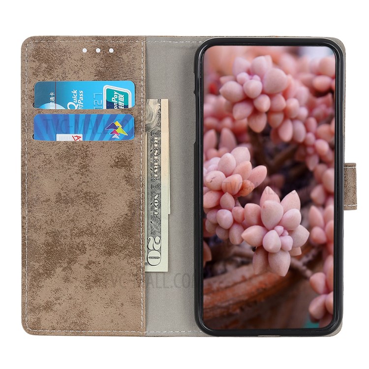 Vintage Texture Style Wallet TPU + PU Leather Stand Case for Huawei Nova 8 Pro 5G - Khaki-11