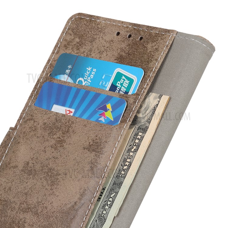 Vintage Texture Style Wallet TPU + PU Leather Stand Case for Huawei Nova 8 Pro 5G - Khaki-9
