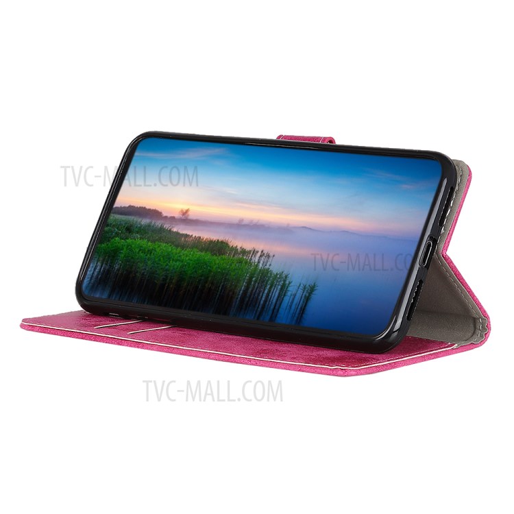 Vintage Texture Style Wallet TPU + PU Leather Stand Case for Huawei Nova 8 5G - Rose-10