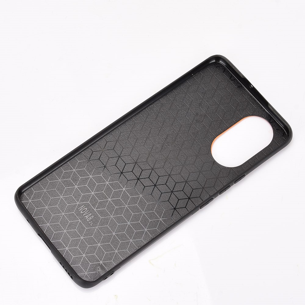 PC Recubierta de Cuero PU + TPU Hybrid Case Para Huawei Nova 8 5G - Negro