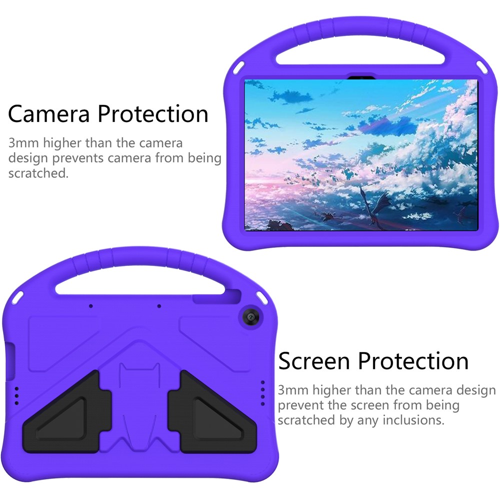 Couverture de Boîtier de Tablette Anti-shock EVA Avec Poignée Pour Huawei Profiter du Comprimé 2 10.1 / Pad Honneur T6 10,1 Pouces / Coussin D'honneur x6 / Matepad T10 / Matepad T10s - Violet