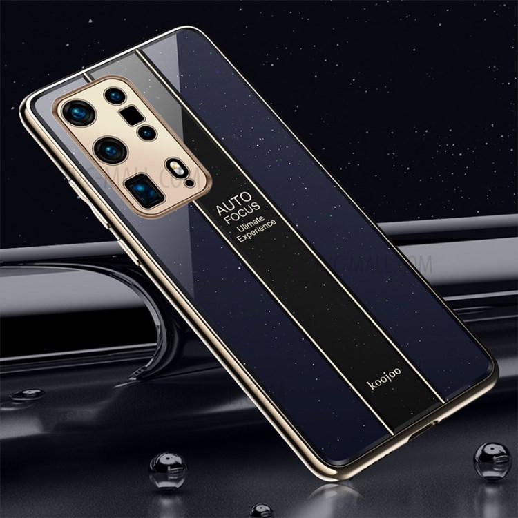 Precise Hole Opening Electroplating Frame Design PC+TPU Phone Cover Shell for Huawei P40 Pro+ - Blue-1