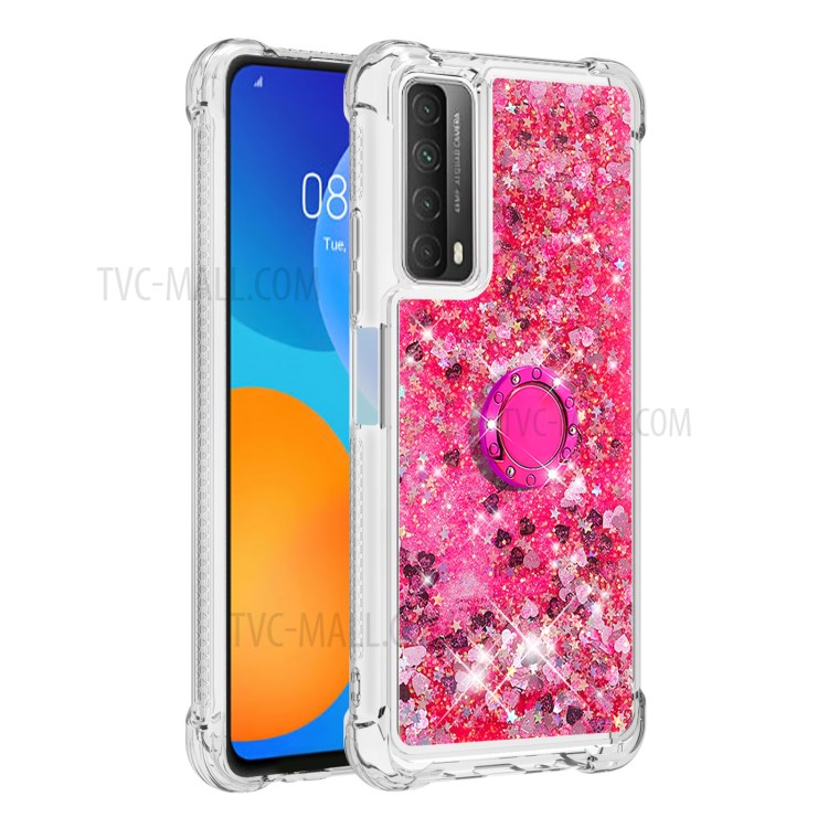 Choque-absorvido Rapidamente O Shell De Proteção Do Telefone Celular Do TPU Com Kickstand Do Anel Para O IPhone 12 Mini - Rosa-3