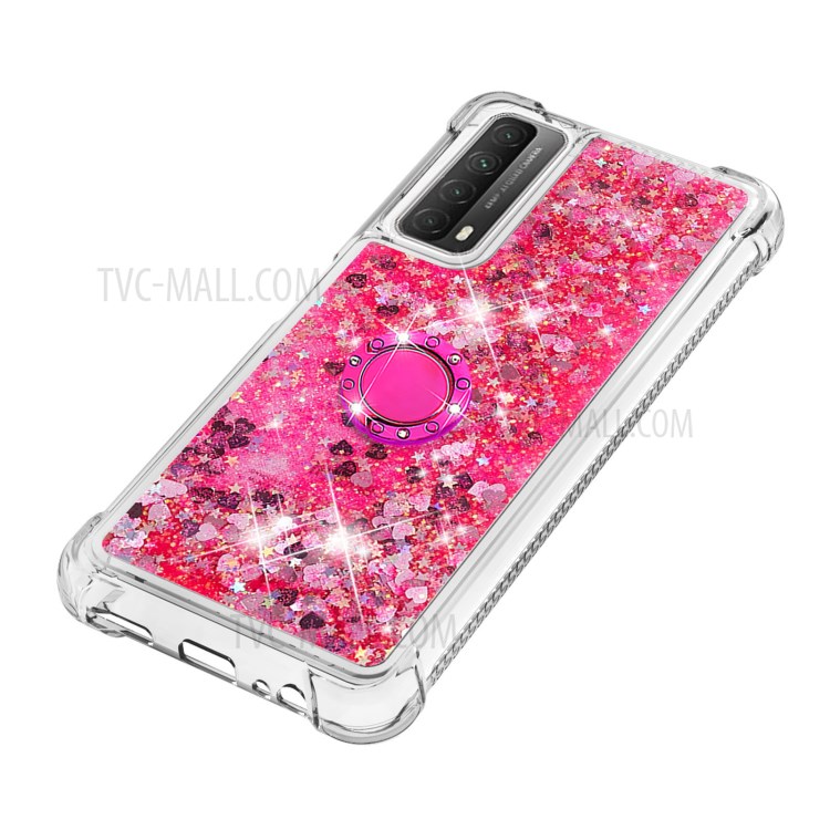 Choque-absorvido Rapidamente O Shell De Proteção Do Telefone Celular Do TPU Com Kickstand Do Anel Para O IPhone 12 Mini - Rosa-6