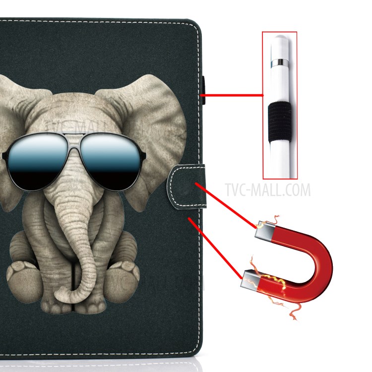 Vivid Pattern Leather Case for Huawei MatePad T10S/T10/Enjoy Tablet 2 10.1/Honor Pad X6/Pad 6 10.1-inch - Elephant-6