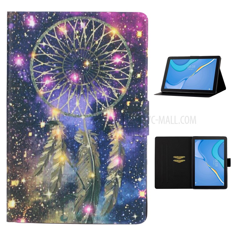 Colored Painting Pattern Leather Case for Huawei MatePad T10S/T10/Enjoy Tablet 2 10.1/Honor Pad X6/Pad 6 10.1-inch - Gold Dreamcatcher-1