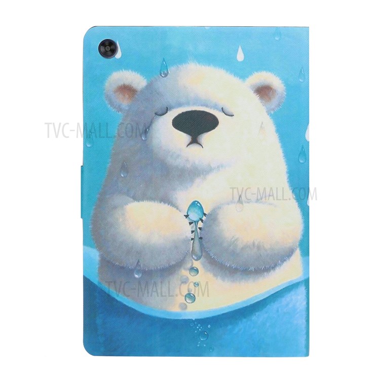 Colored Painting Pattern Leather Case for Huawei MatePad T10S/T10/Enjoy Tablet 2 10.1/Honor Pad X6/Pad 6 10.1-inch - White Bear-2