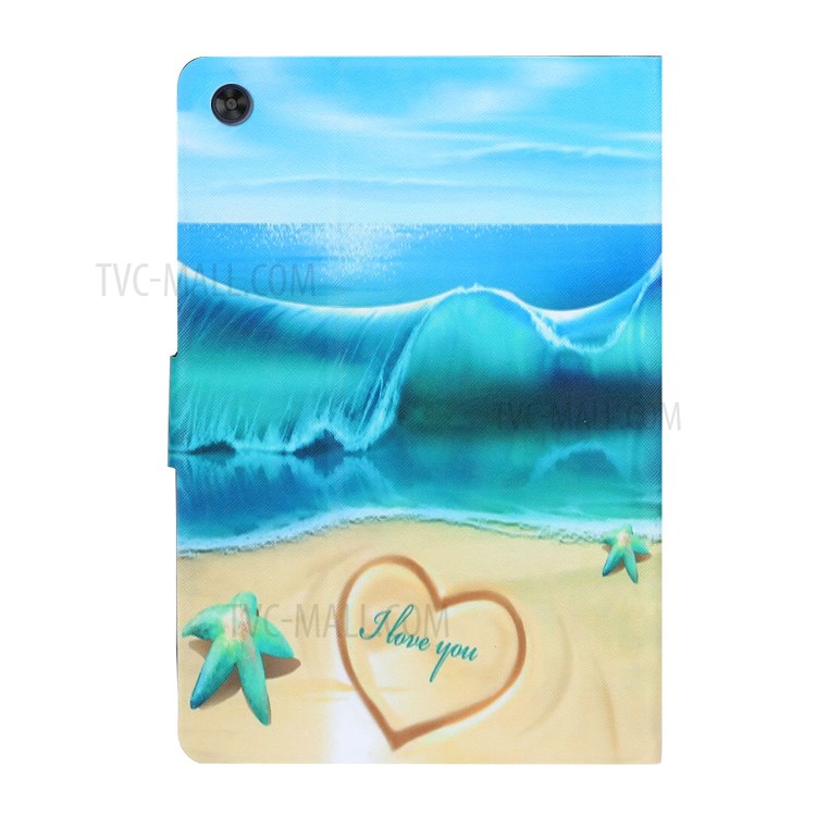 Colored Painting Pattern Leather Case for Huawei MatePad T10S/T10/Enjoy Tablet 2 10.1/Honor Pad X6/Pad 6 10.1-inch - Beach-2