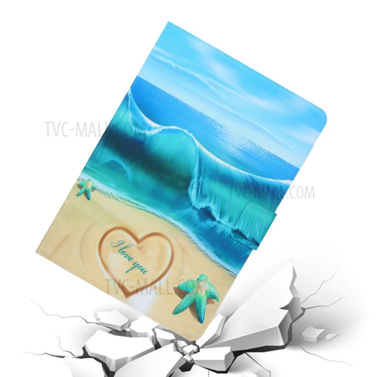 Colored Painting Pattern Leather Case for Huawei MatePad T10S/T10/Enjoy Tablet 2 10.1/Honor Pad X6/Pad 6 10.1-inch - Beach-4