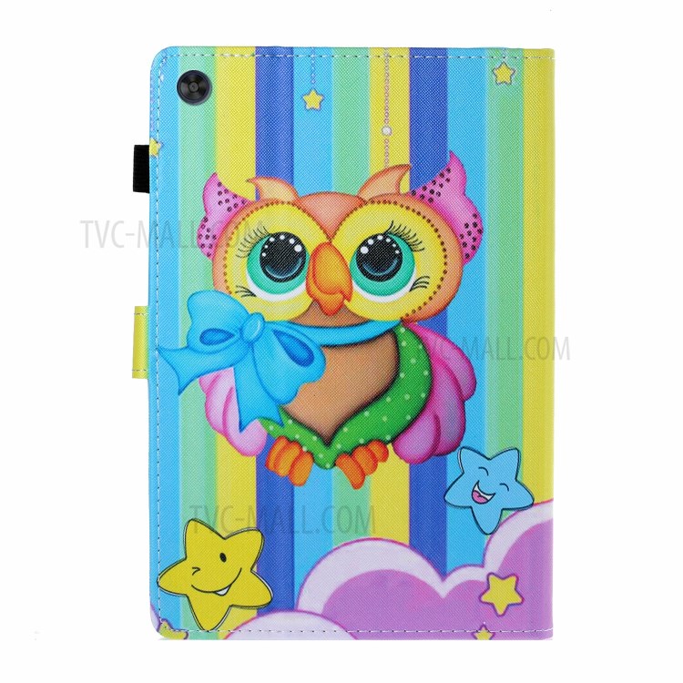 Card Slots Design Pattern Printing Tablet Cover Case for Huawei MatePad T10/MatePad T10S/Enjoy Tablet 2/Honor Pad 6 10.1-inch/X6 9.7 inch - Colorful Owl-3
