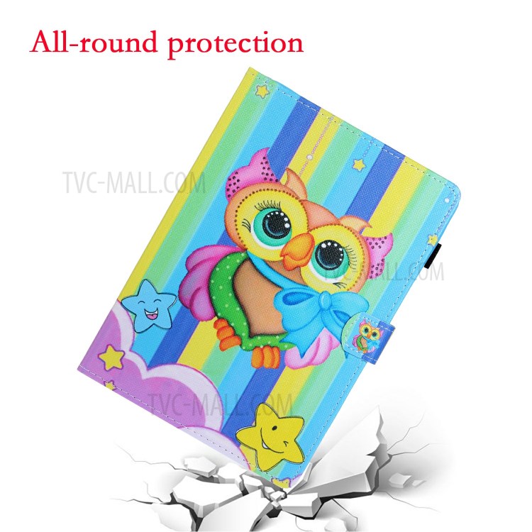 Card Slots Design Pattern Printing Tablet Cover Case for Huawei MatePad T10/MatePad T10S/Enjoy Tablet 2/Honor Pad 6 10.1-inch/X6 9.7 inch - Colorful Owl-4