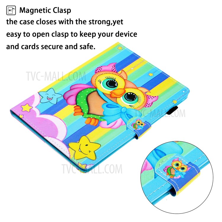 Card Slots Design Pattern Printing Tablet Cover Case for Huawei MatePad T10/MatePad T10S/Enjoy Tablet 2/Honor Pad 6 10.1-inch/X6 9.7 inch - Colorful Owl-5