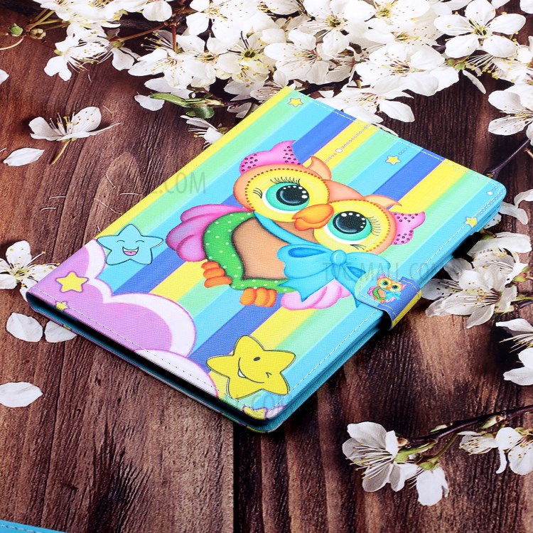 Card Slots Design Pattern Printing Tablet Cover Case for Huawei MatePad T10/MatePad T10S/Enjoy Tablet 2/Honor Pad 6 10.1-inch/X6 9.7 inch - Colorful Owl-6