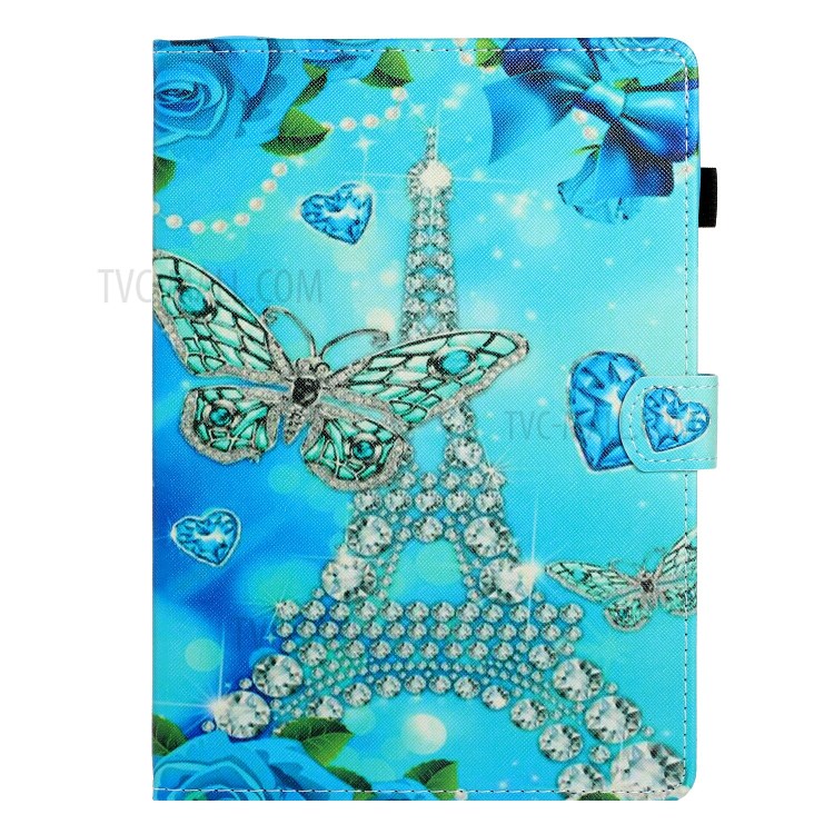 Card Slots Design Pattern Printing Tablet Cover Case for Huawei MatePad T10/MatePad T10S/Enjoy Tablet 2/Honor Pad 6 10.1-inch/X6 9.7 inch - Butterfly and Tower-2
