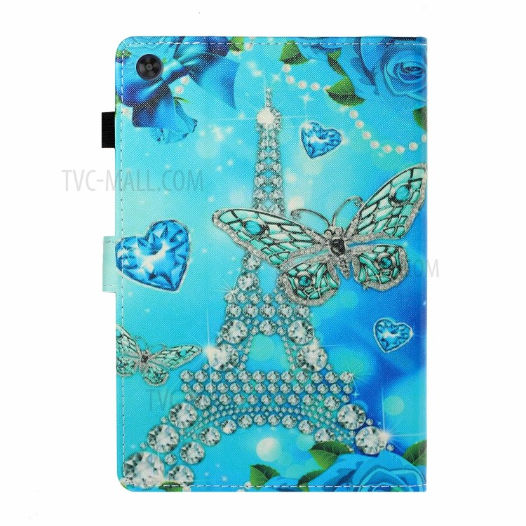 Card Slots Design Pattern Printing Tablet Cover Case for Huawei MatePad T10/MatePad T10S/Enjoy Tablet 2/Honor Pad 6 10.1-inch/X6 9.7 inch - Butterfly and Tower-3