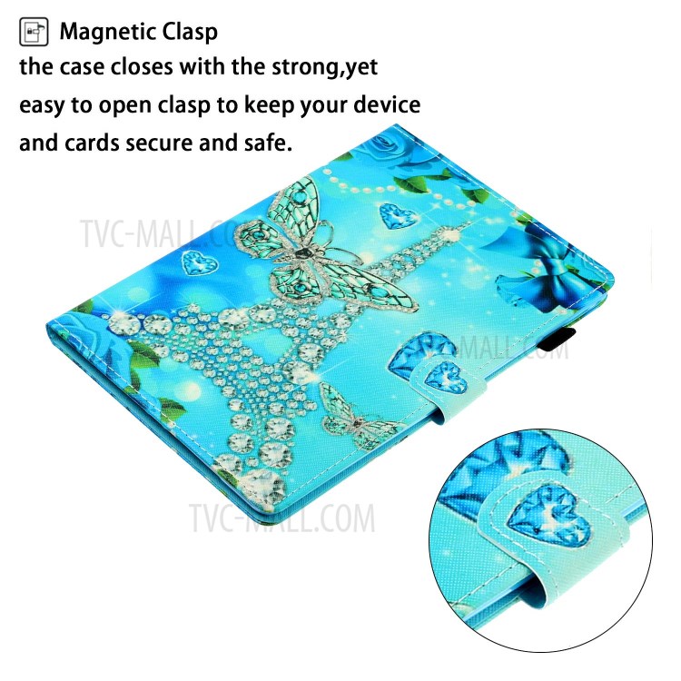 Card Slots Design Pattern Printing Tablet Cover Case for Huawei MatePad T10/MatePad T10S/Enjoy Tablet 2/Honor Pad 6 10.1-inch/X6 9.7 inch - Butterfly and Tower-5