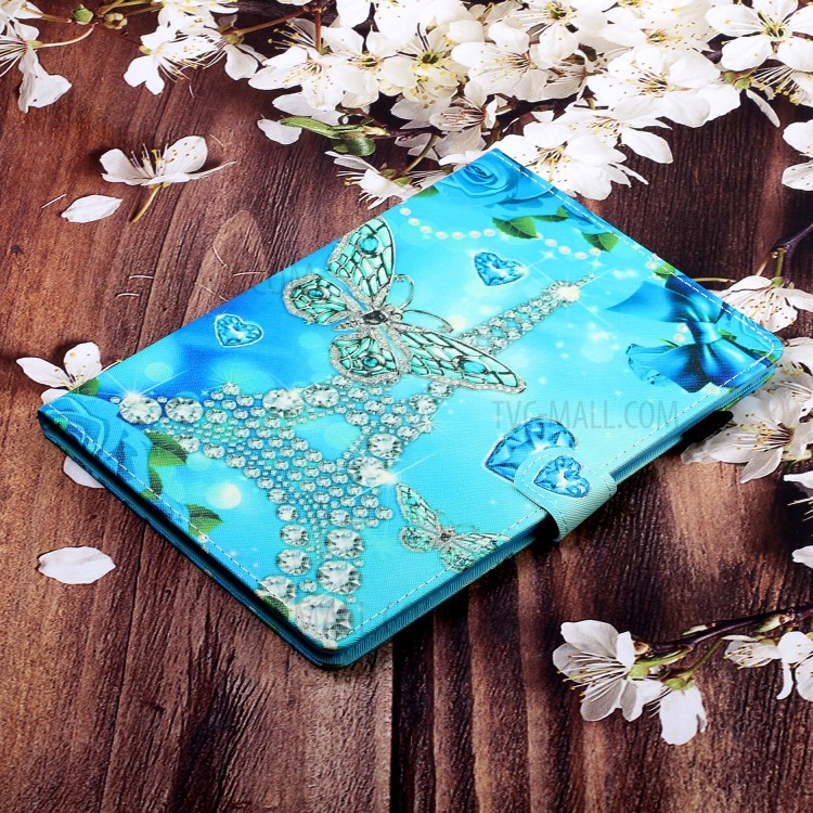 Card Slots Design Pattern Printing Tablet Cover Case for Huawei MatePad T10/MatePad T10S/Enjoy Tablet 2/Honor Pad 6 10.1-inch/X6 9.7 inch - Butterfly and Tower-6