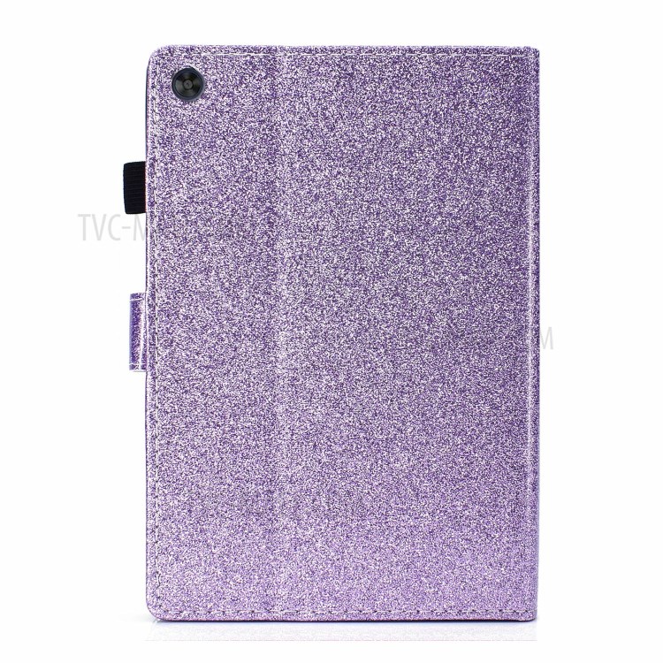 Glitter Powder Shiny Leather Smart Case with Card Slots for Honor Pad X6 / Honor Pad 6 / Huawei Enjoy Tablet 2 / Huawei MatePad T10S/T10 - Purple-2