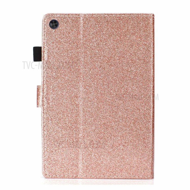 Glitter Powder Shiny Leather Smart Case with Card Slots for Honor Pad X6 / Honor Pad 6 / Huawei Enjoy Tablet 2 / Huawei MatePad T10S/T10 - Rose Gold-2