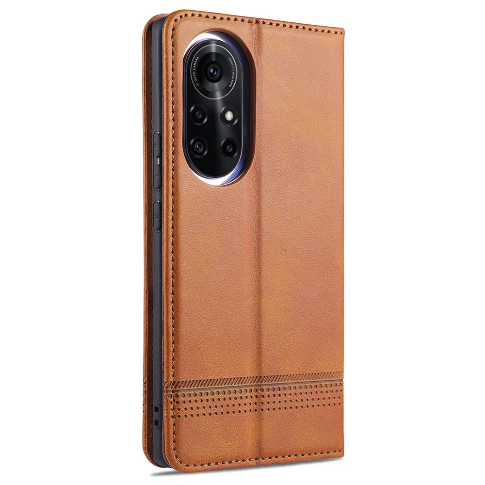 AZNS Auto-absorbed Magnetic Stand Wallet Leather Mobile Shell Case for Huawei nova 8 5G - Brown-2