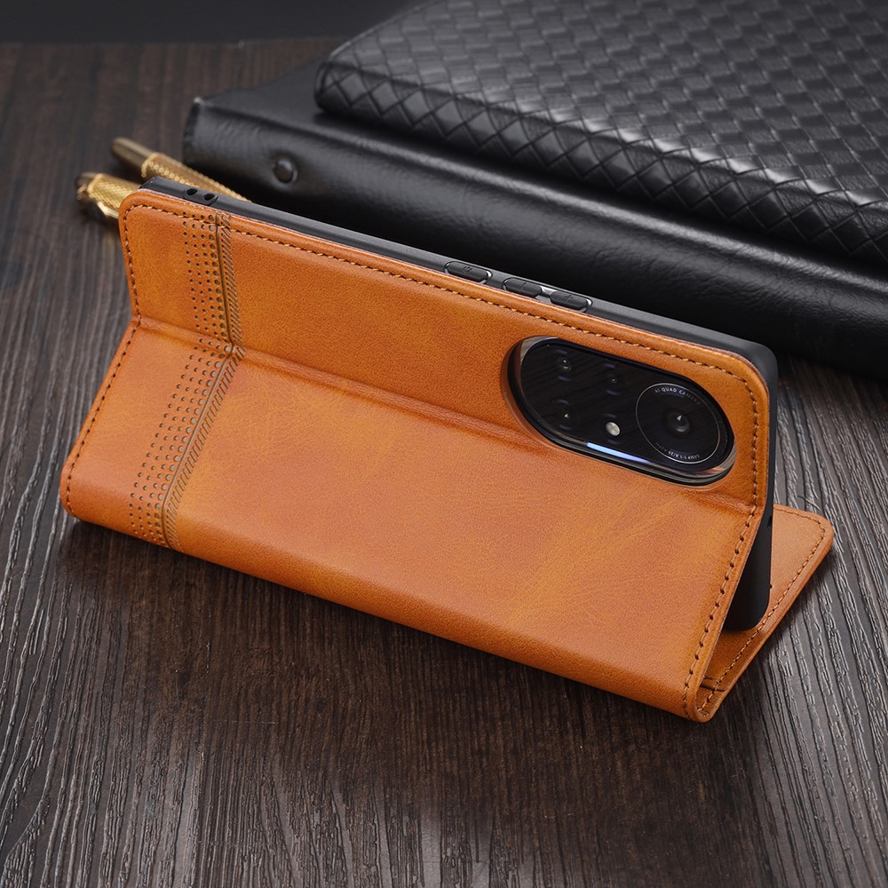 AZNS Auto-absorbed Magnetic Stand Wallet Leather Mobile Shell Case for Huawei nova 8 5G - Brown-21