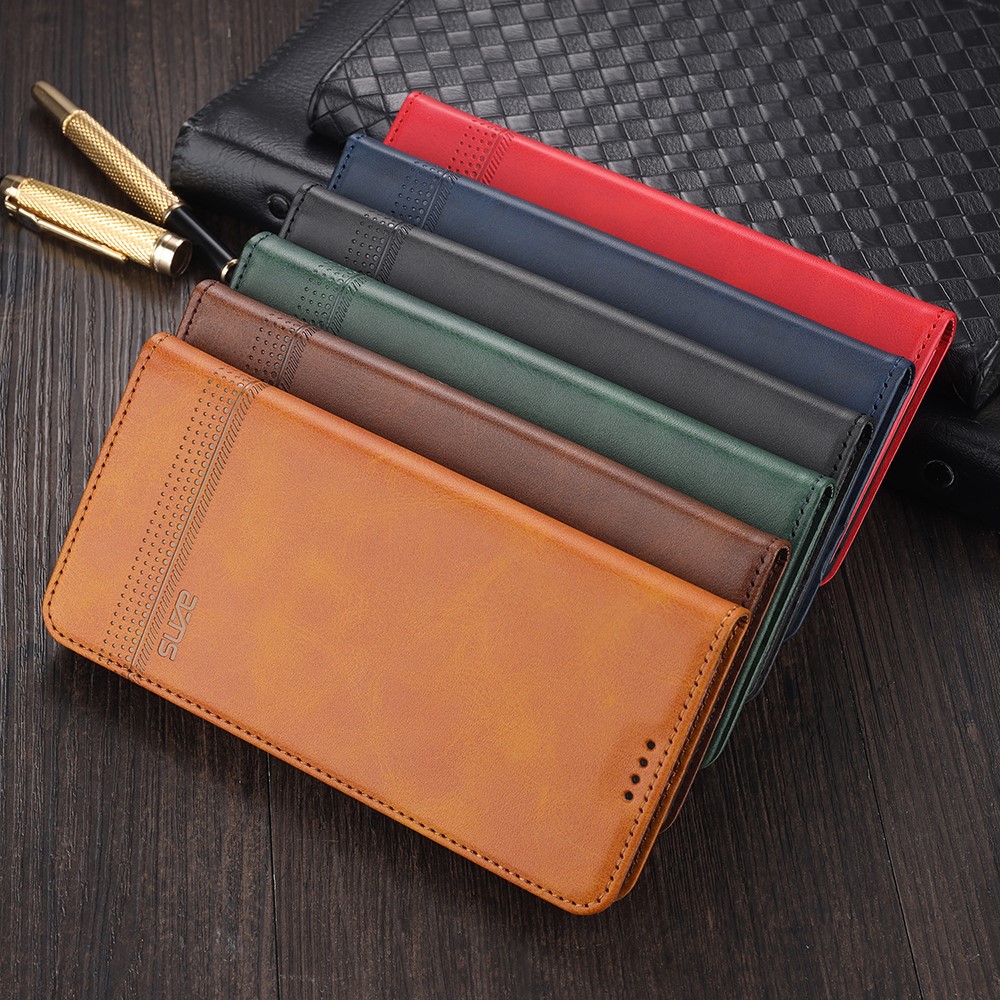 AZNS Auto-absorbed Magnetic Stand Wallet Leather Mobile Shell Case for Huawei nova 8 5G - Brown-24