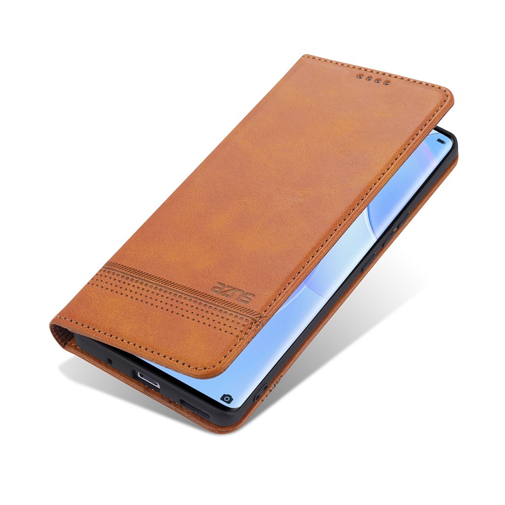 AZNS Auto-absorbed Magnetic Stand Wallet Leather Mobile Shell Case for Huawei nova 8 5G - Brown-3