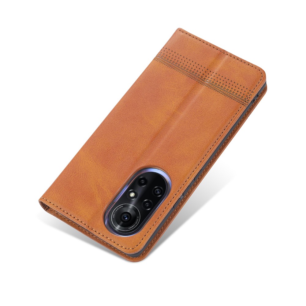AZNS Auto-absorbed Magnetic Stand Wallet Leather Mobile Shell Case for Huawei nova 8 5G - Brown-5