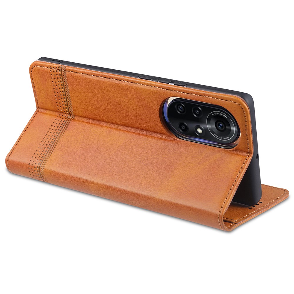 AZNS Auto-absorbed Magnetic Stand Wallet Leather Mobile Shell Case for Huawei nova 8 5G - Brown-7