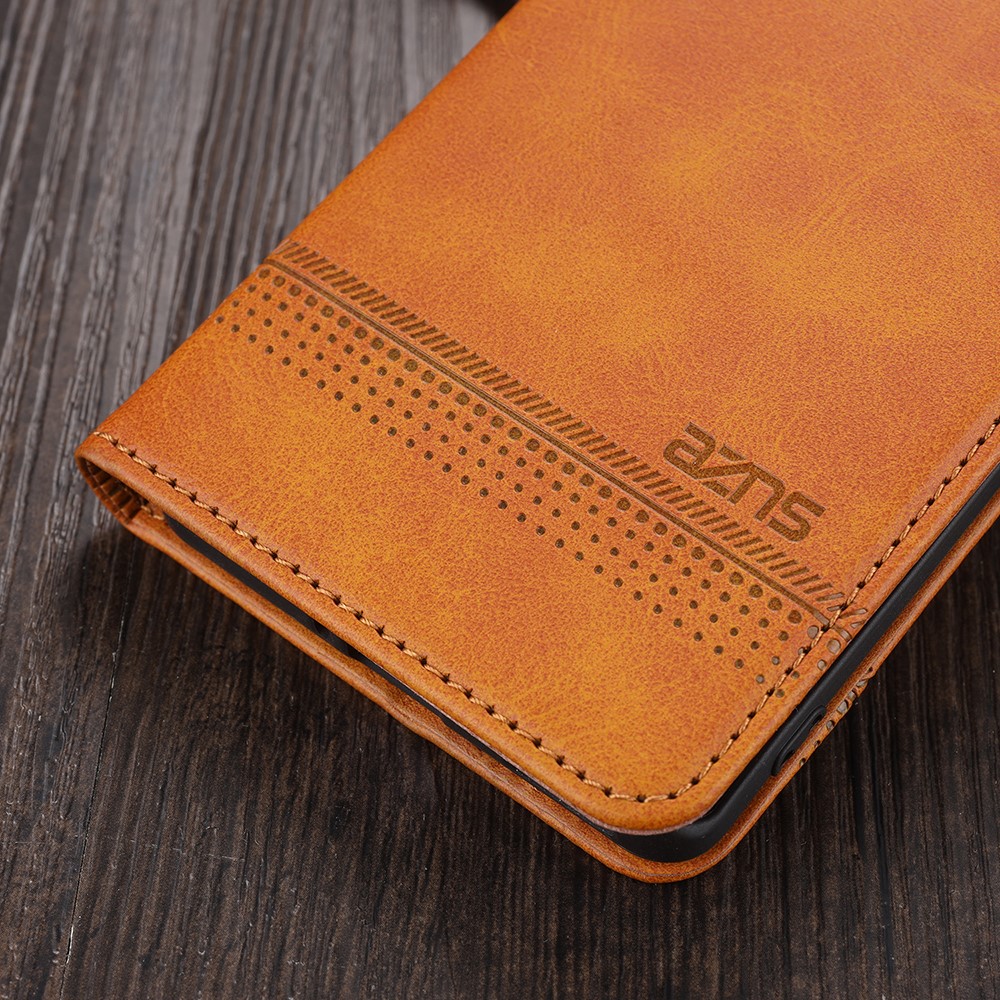 AZNS Auto-absorbed Magnetic Stand Wallet Leather Mobile Shell Case for Huawei Nova 8 Pro 5G - Brown-17