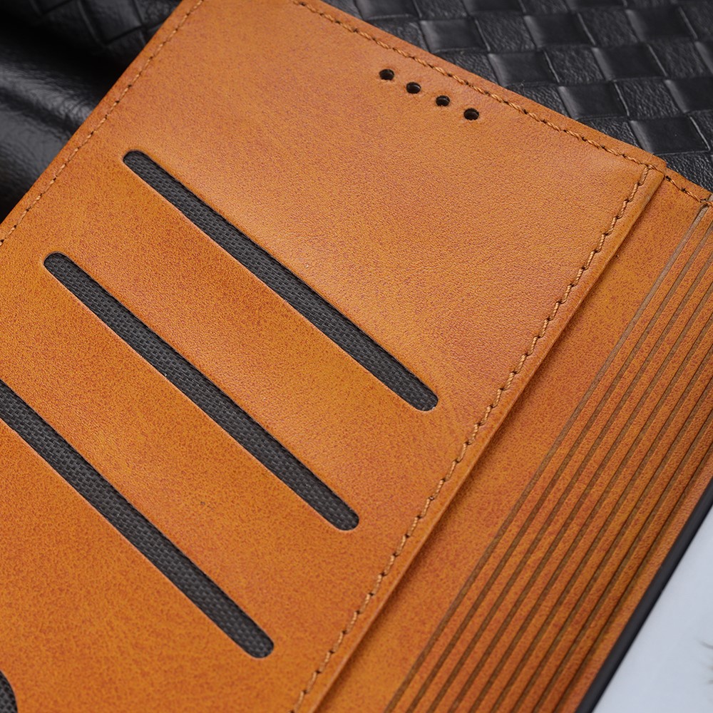 AZNS Auto-absorbed Magnetic Stand Wallet Leather Mobile Shell Case for Huawei Nova 8 Pro 5G - Brown-22