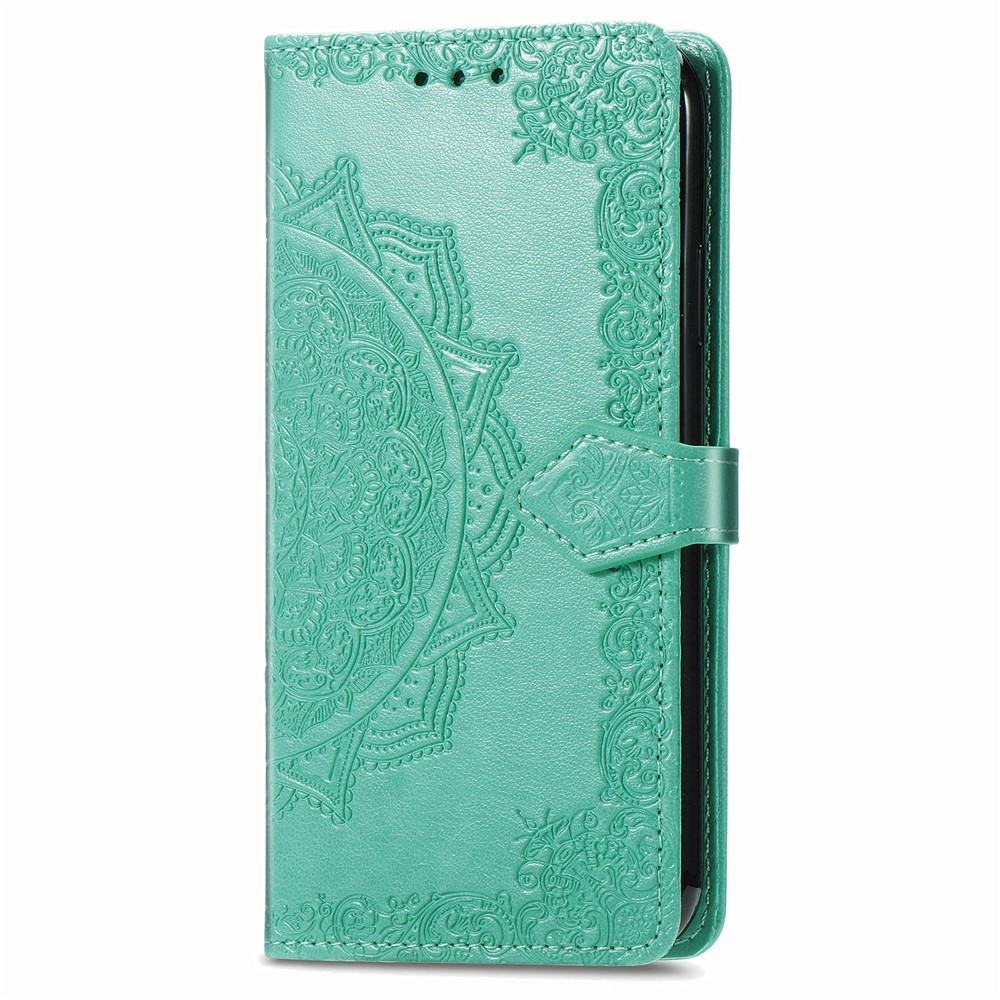 Embossed Mandala Flower PU Leather Case Wallet for Huawei Mate 40 Pro - Green-3