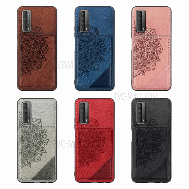 Mandala Flower Pattern PU Leather+TPU Flip Wallet Phone Case for Huawei P smart 2021 / Y7a - Black-13