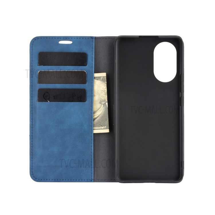 Auto-absorbed Soft-Touch Feeling Wallet Stand Design Leather Cover for Huawei nova 8 5G - Blue-2