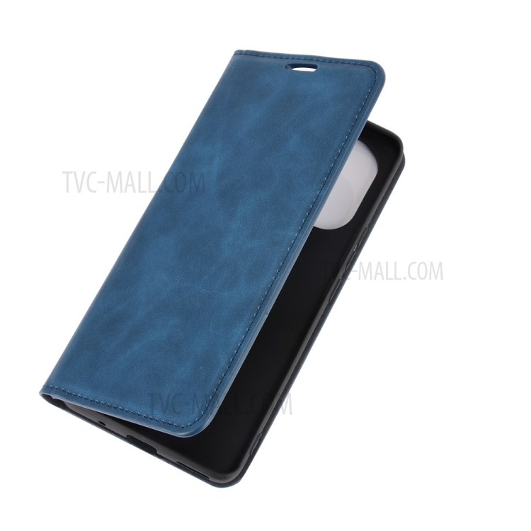Auto-absorbed Soft-Touch Feeling Wallet Stand Design Leather Cover for Huawei nova 8 5G - Blue-7