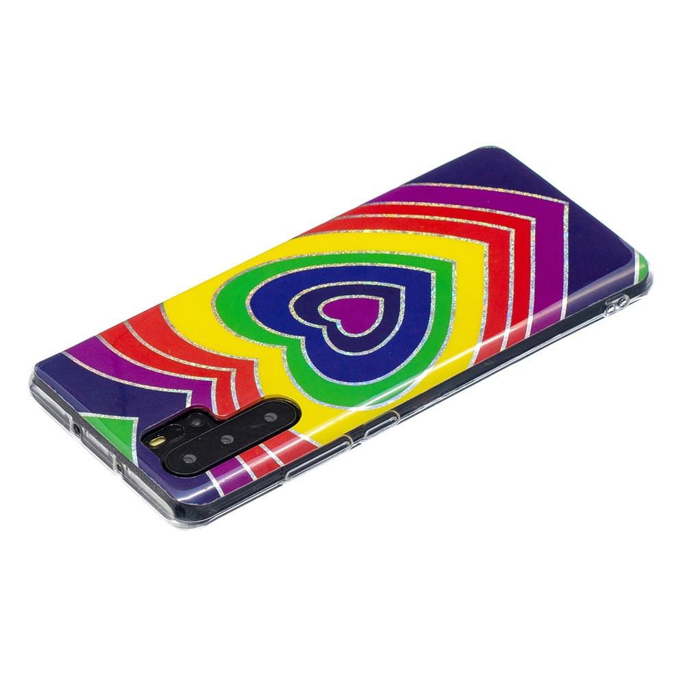 Electroplating IMD Marble Pattern Printing Flexible TPU Cover Case for Huawei P30 Pro - Heart-4