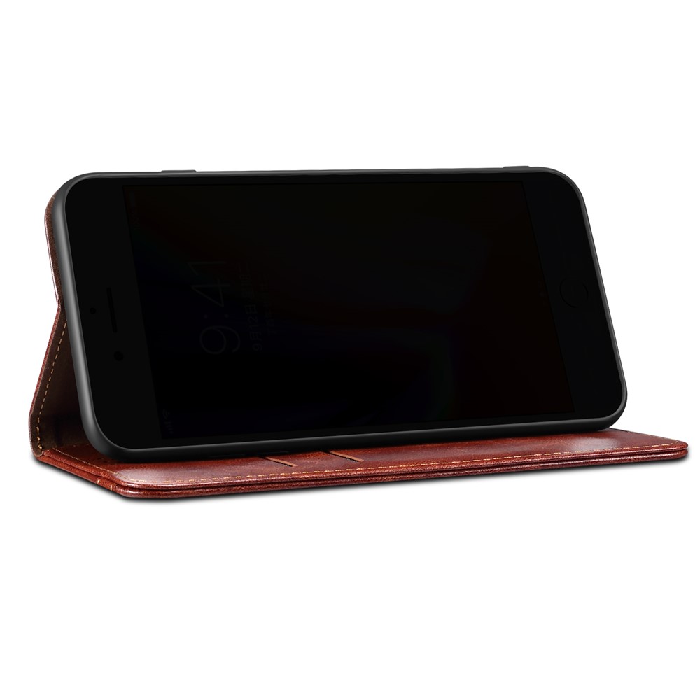 Oil Wax Surface PU Leather+TPU Wallet Stand Mobile Phone Cover for Huawei Nova 8 5G - Red-10