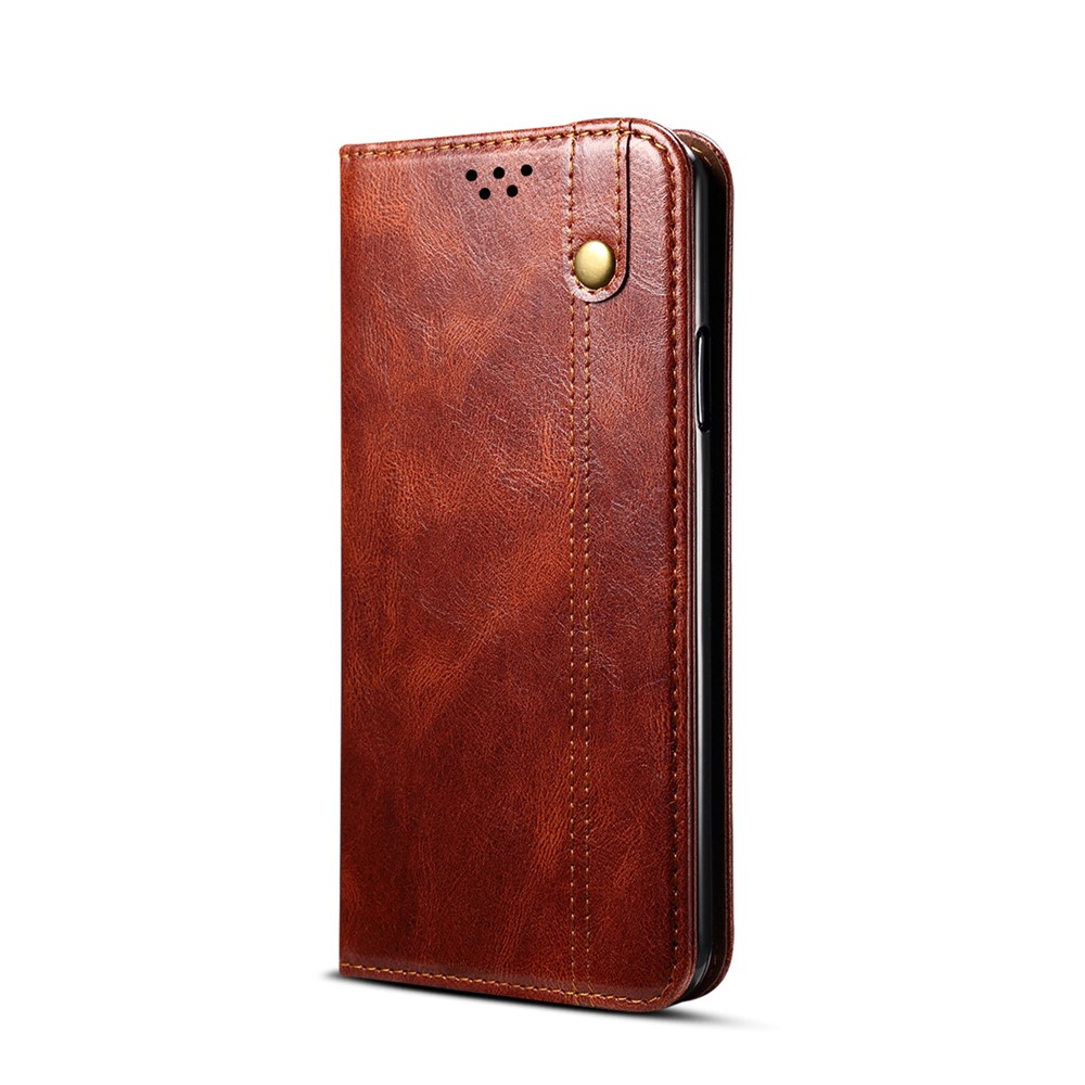 Oil Wax Surface PU Leather+TPU Wallet Stand Mobile Phone Cover for Huawei Nova 8 5G - Red-2