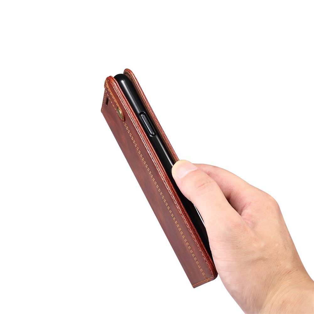 Oil Wax Surface PU Leather+TPU Wallet Stand Mobile Phone Cover for Huawei Nova 8 5G - Red-8