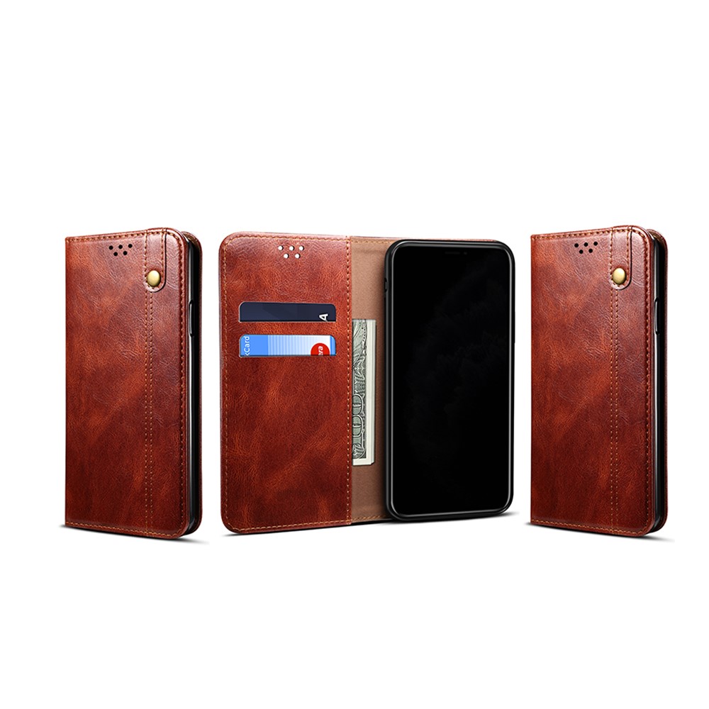 Oil Wax Surface PU Leather+TPU Wallet Stand Mobile Phone Cover for Huawei Nova 8 5G - Red-9