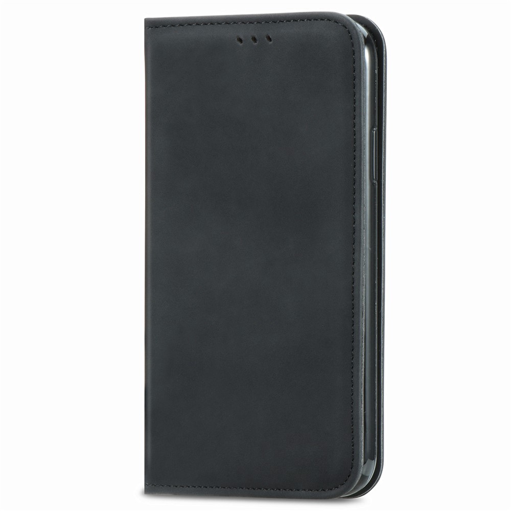 Auto-absorbed Vintage PU Leather Phone Casing for Huawei P Smart 2021 / Huawei Y7a - Black-3